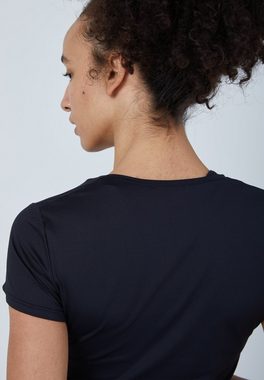 SPORTKIND Funktionsshirt Tennis T-Shirt V-Ausschnitt Damen & Mädchen schwarz