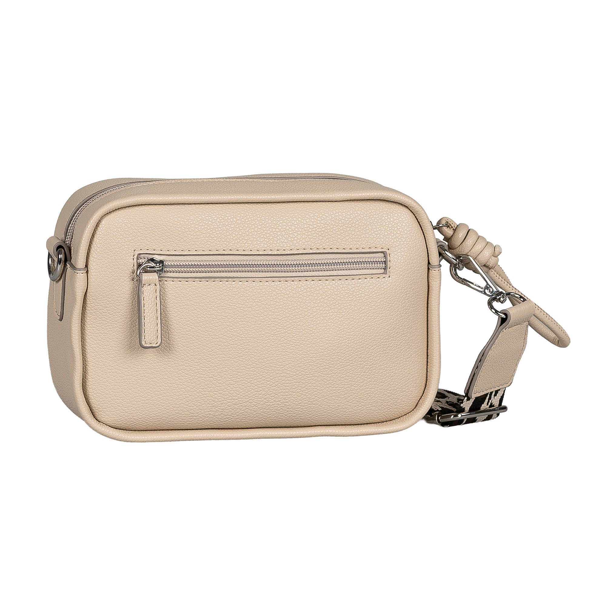 TOM TAILOR Umhängetasche Tatiana, Damen Handtasche, Kamerabag, fein gewebter dreifarbiger Gurtband