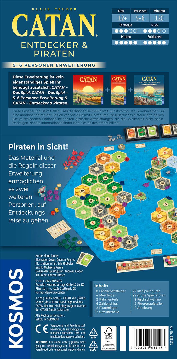 Kosmos Spiel CATAN Entdecker & Piraten, Strategiespiel, Made in Germany