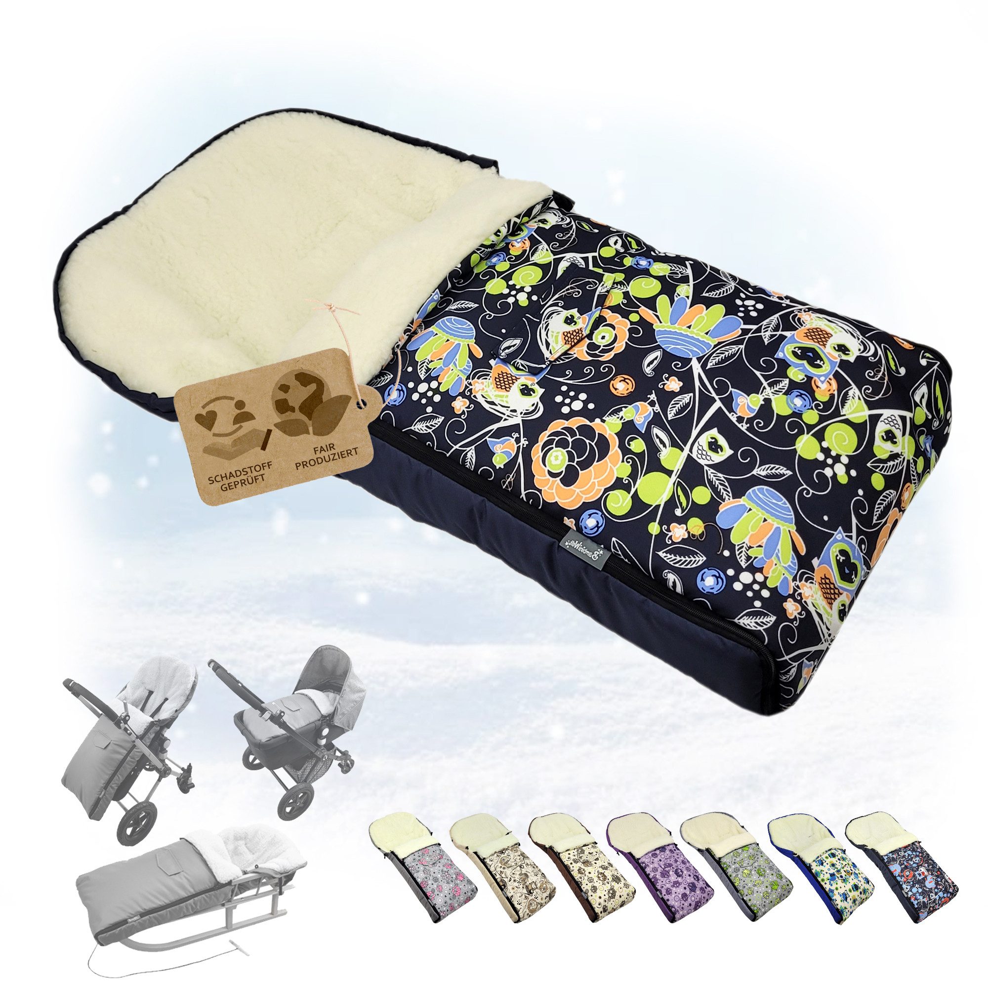 Fußsack Winterfußsack Babyfußsack Fußsack Kinderwagen Wolle universal 90cm