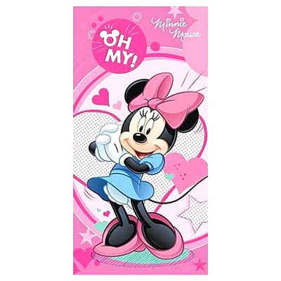 Disney Minnie Mouse Badetuch Minnie Maus, Mikrofaser, Mädchen Strandtuch 70 x 140 cm schnelltrockend