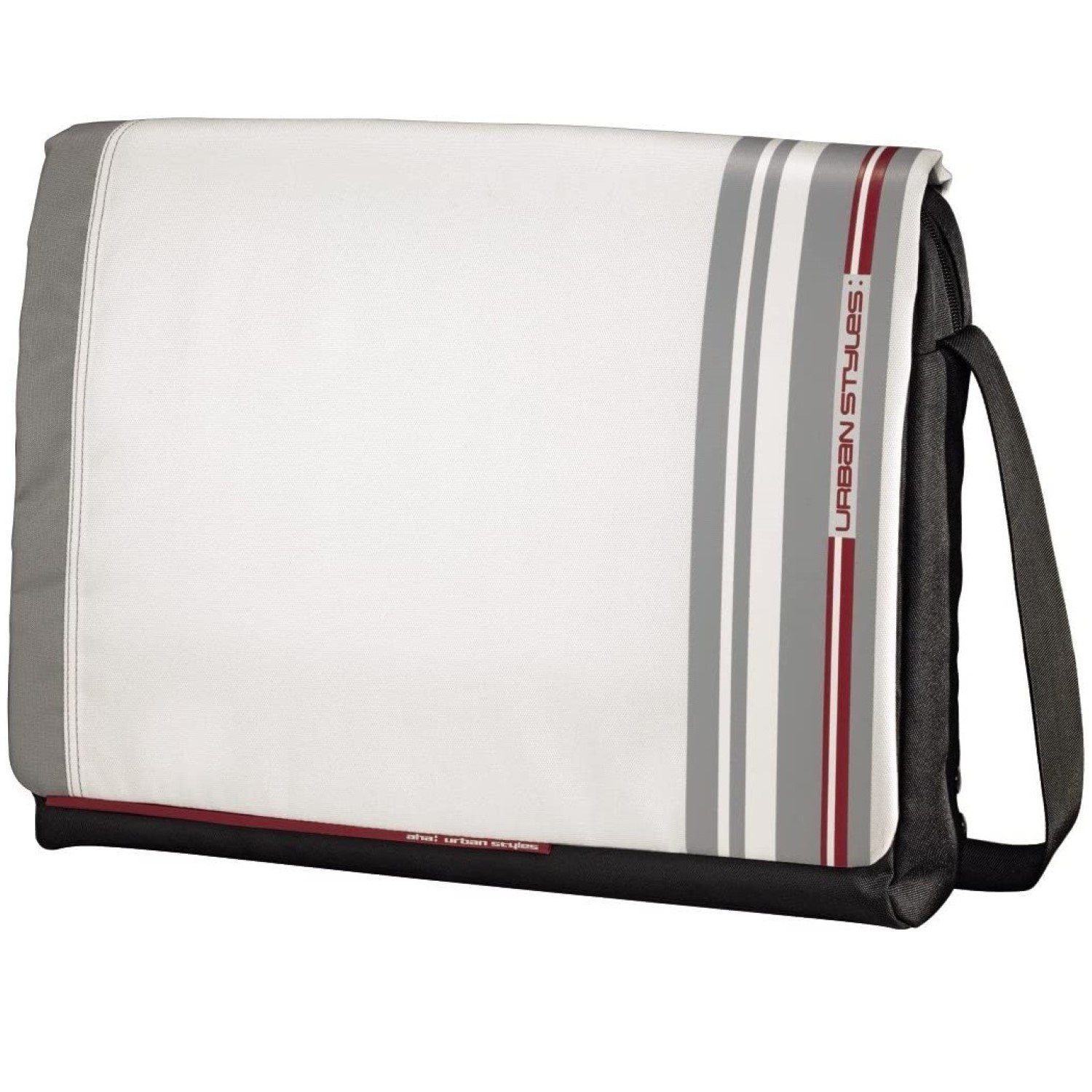 aha Laptoptasche Messenger Bag Fog Weiß Notebook-Tasche 15-16",  Magnetverschluss, passend für 15" 15,4" 15,6" 16" Zoll Laptop