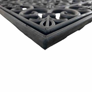 Fußmatte Gummimatte Antik 45x75cm schwarz Schmutzfangmatte Türmatte Fußabtreter, Siena Garden