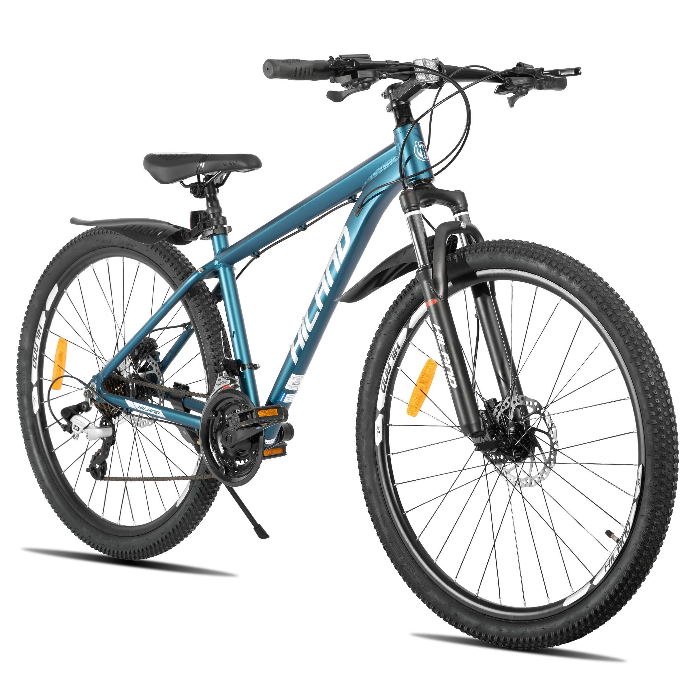 HILAND Mountainbike 27,5 Zoll Offroad‑MTB hydraul. Scheibenbremsen 24‑Gang‑Alu für Trails, 24 Gang, 24 Gänge, leichter Aluminiumrahmen, hydraulische Scheibenbremsen