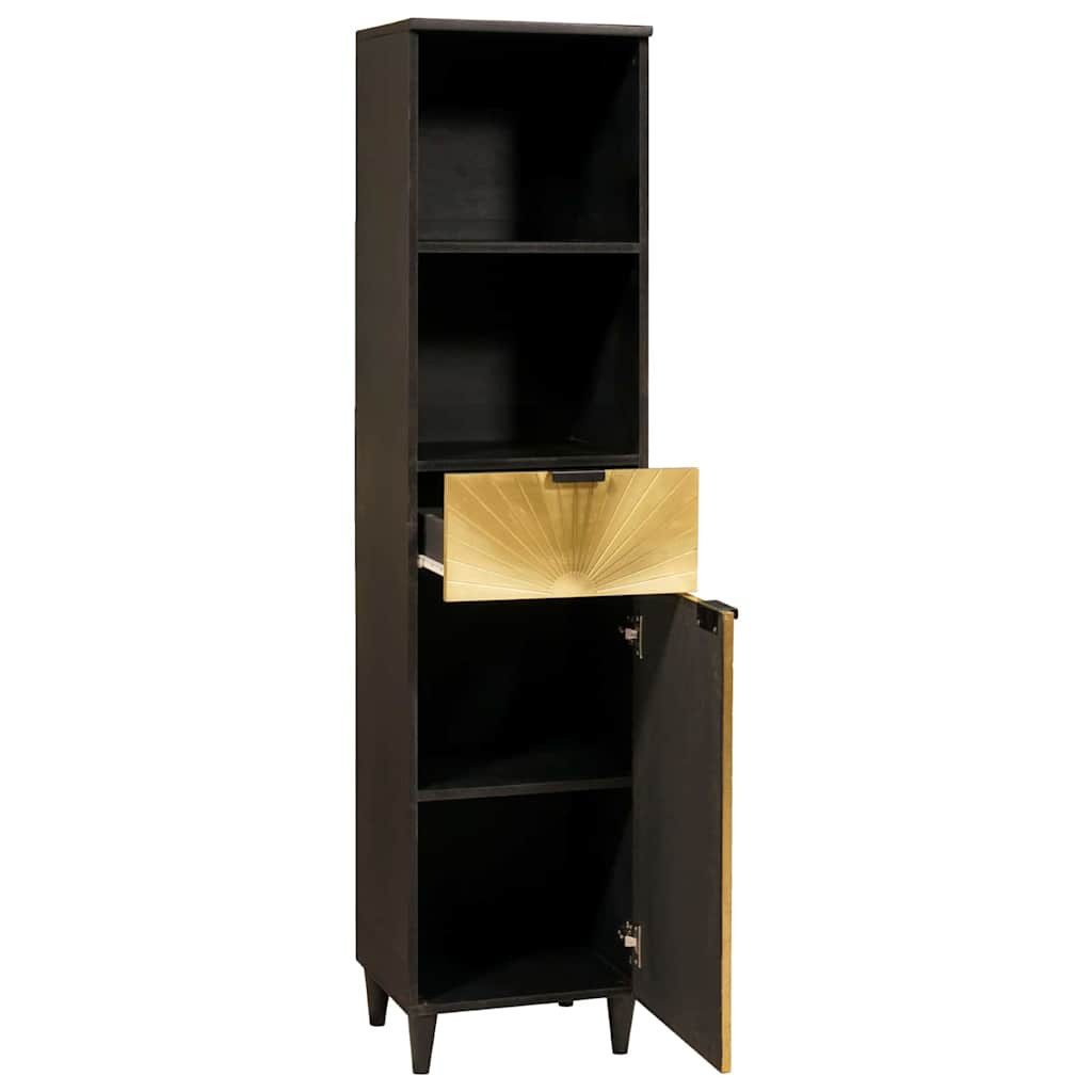vidaXL Badezimmer-Set Badezimmerschrank mit Regal Schwarz und Gold 38 x 33 günstig online kaufen