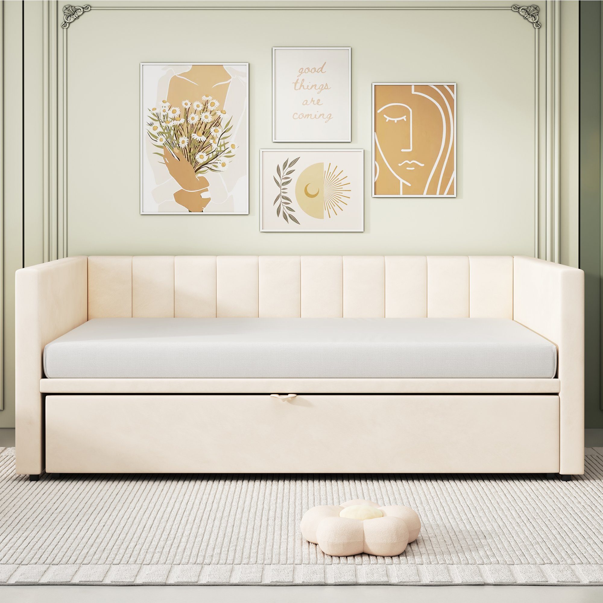 Odikalo Schlafsofa Polsterbett Ausziehbar 90/180*200cm Lattenrosten günstig online kaufen