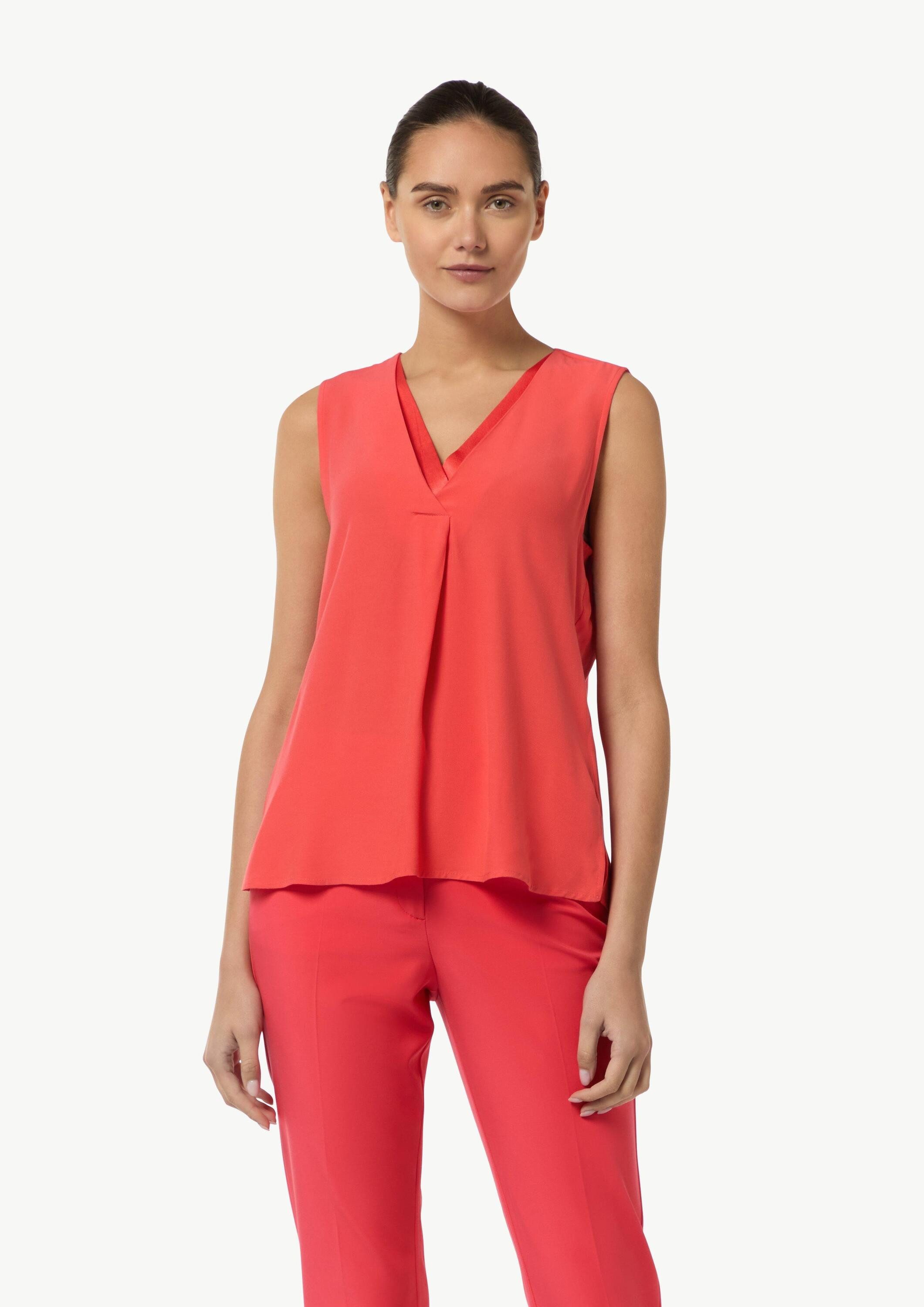 comma Blusentop Bluse V-Neck-Top aus Crêpe