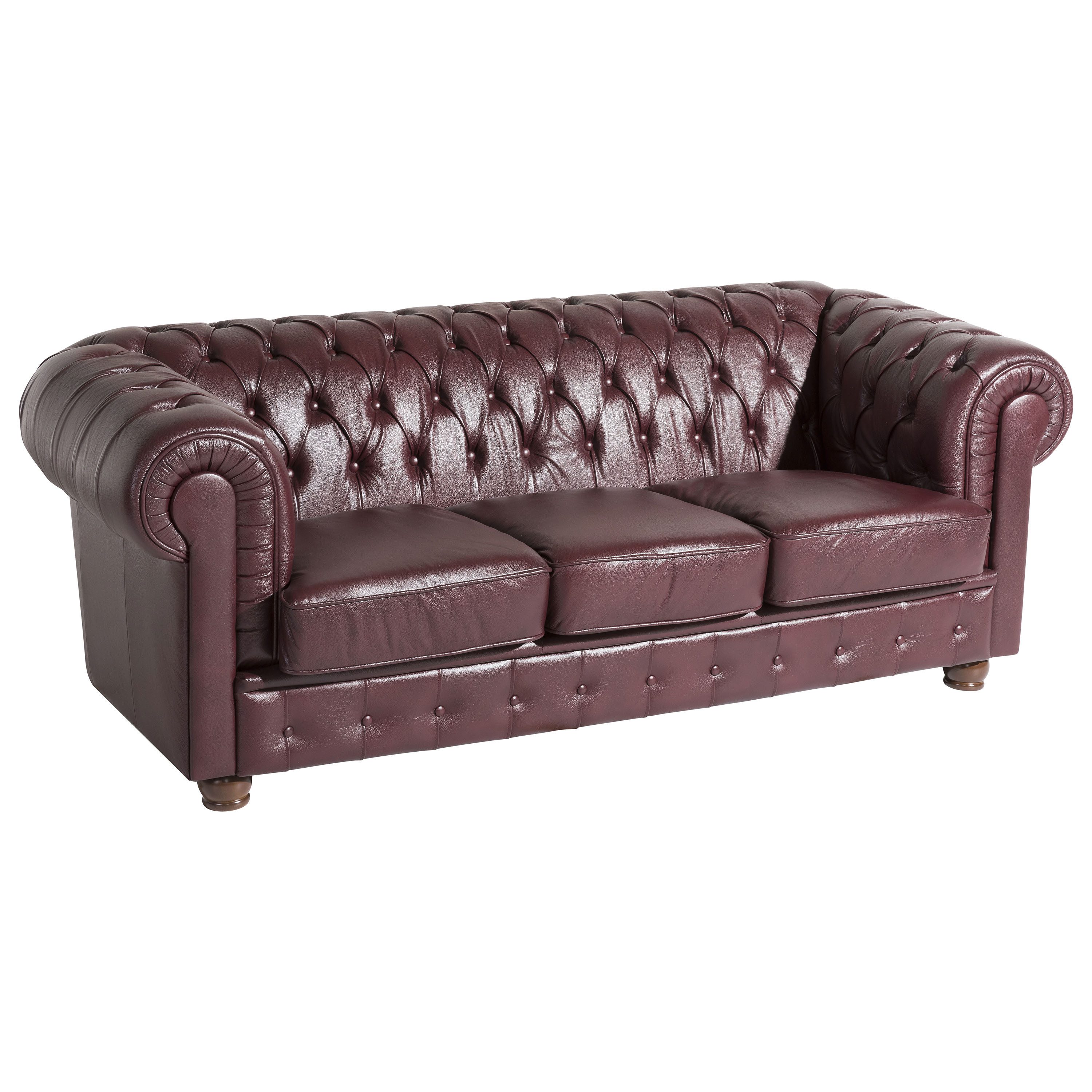 Max Winzer® Chesterfield-Sofa Bridgeport 3-Sitzer, mit edler Knopfheftung, geschwungene Armlehnen