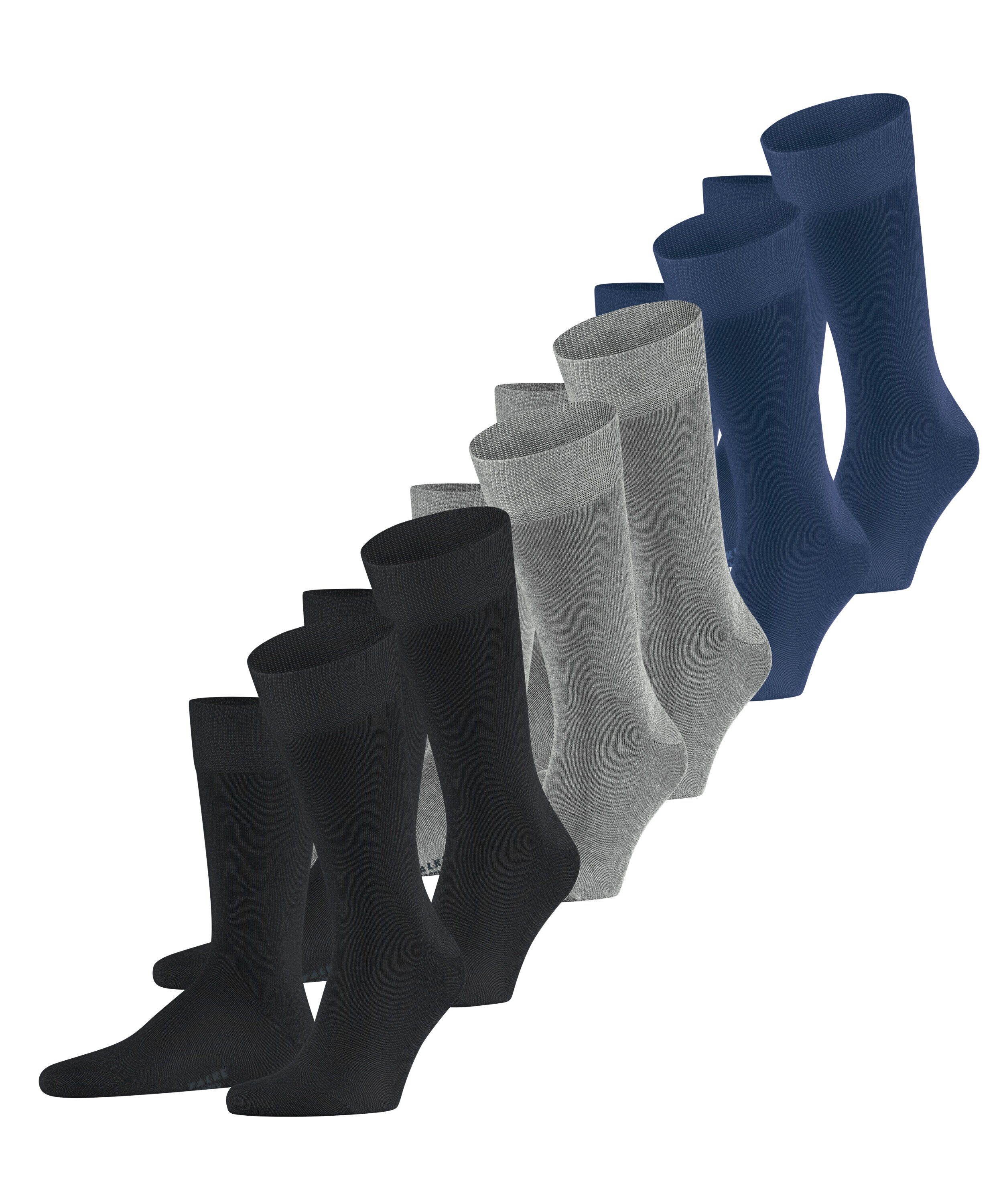 FALKE Socken Happy 6-Pack (6-Paar) Set aus 6 Paar Baumwollstrümpfen