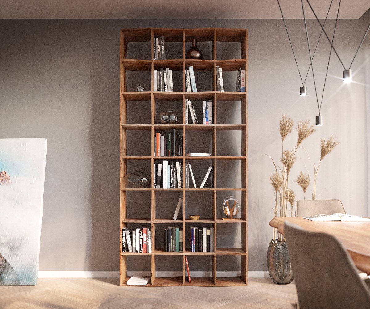 DELIFE Standregal Live-Edge, Akazie Natur 240x120 cm Massiv Baumkante