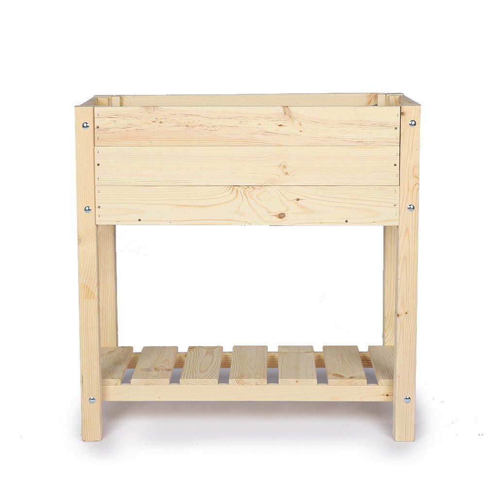 Zestri Hochbeet Comfort mit Ablage aus Holz, Kräuterbeet Gemüsebeet, Garten Balkon, Made in Europe, mit Ablage, mit Vlies