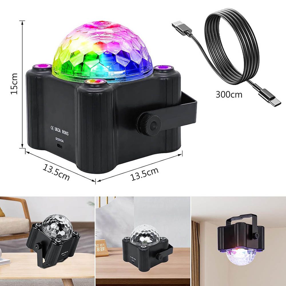 Sunicol LED Discolicht Musik Activated Discolicht LED Party Lampe mit Fernbedienung, USB, RGB Dynamisch Disco Lichteffekte ür Party/Kinder/Hochzeit