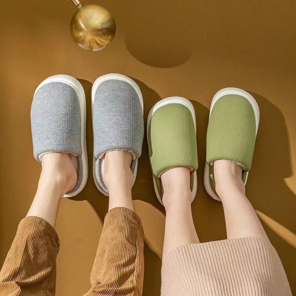 Blusmart Plüschhausschuhe für Damen im Herbst und Winter Plüsch Hausschuhe (Warme und bequeme, Dicke EVA-Sohle) Lndoor Home rutschfest Kuschelige Weite Leichte Hausschuhe