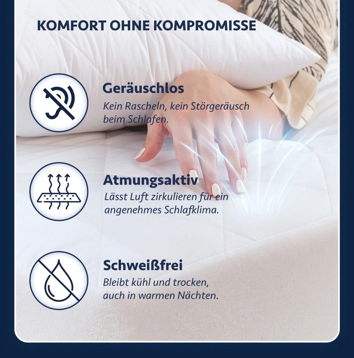 Matratzenschoner Wasserdichter Gesteppter Matratzenschoner aus 100 % Baumwolle Formeya – Bild 5 von 5