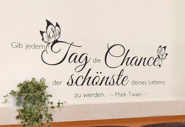 Wall-Art Wandtattoo Schriftzug Gib jedem Tag die Chance, selbstklebend, entfernbar