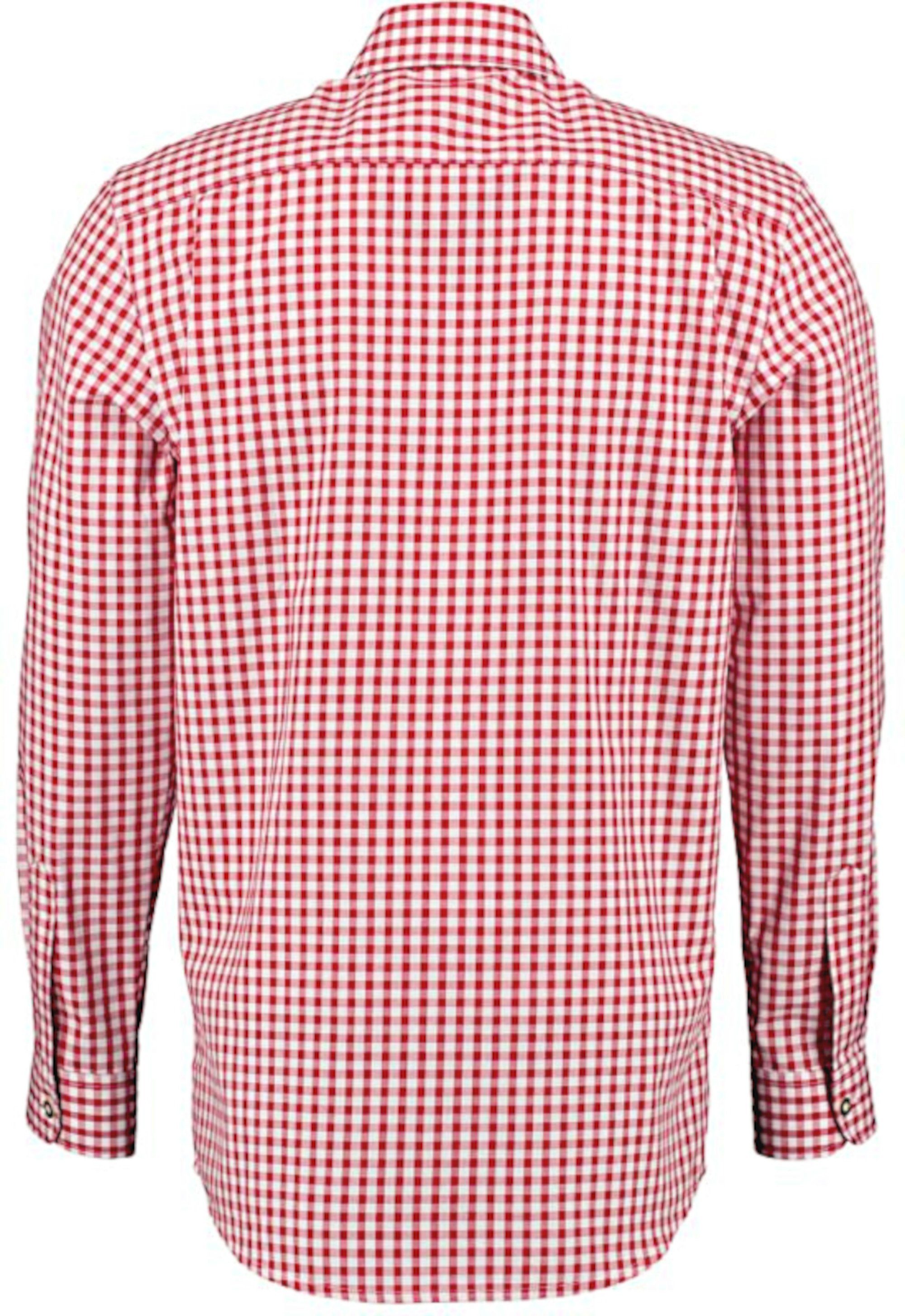 OS Trachten Trachtenhemd TH-0251 Stickerei Krempelarm Kentkragen, Regular Fit-bequemer gerader Schnitt