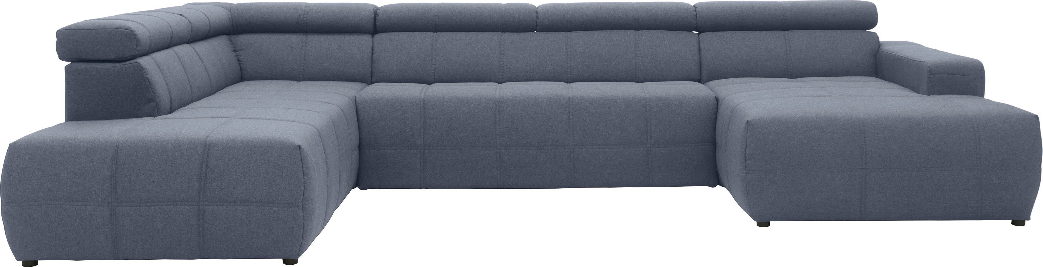 DOMO collection Wohnlandschaft Brandon, whlw. mit Sitztiefenverstellung, inkl. Nierenkissen, mit Kopfteilverstellung, wahlweise Sitztiefenverstellung, U-Form