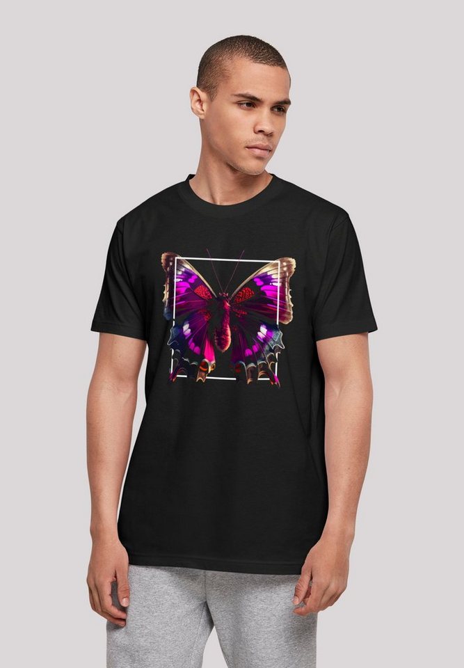 F4NT4STIC T-Shirt Pink Schmetterling TEE UNISEX Print, Sehr weicher  Baumwollstoff mit hohem Tragekomfort