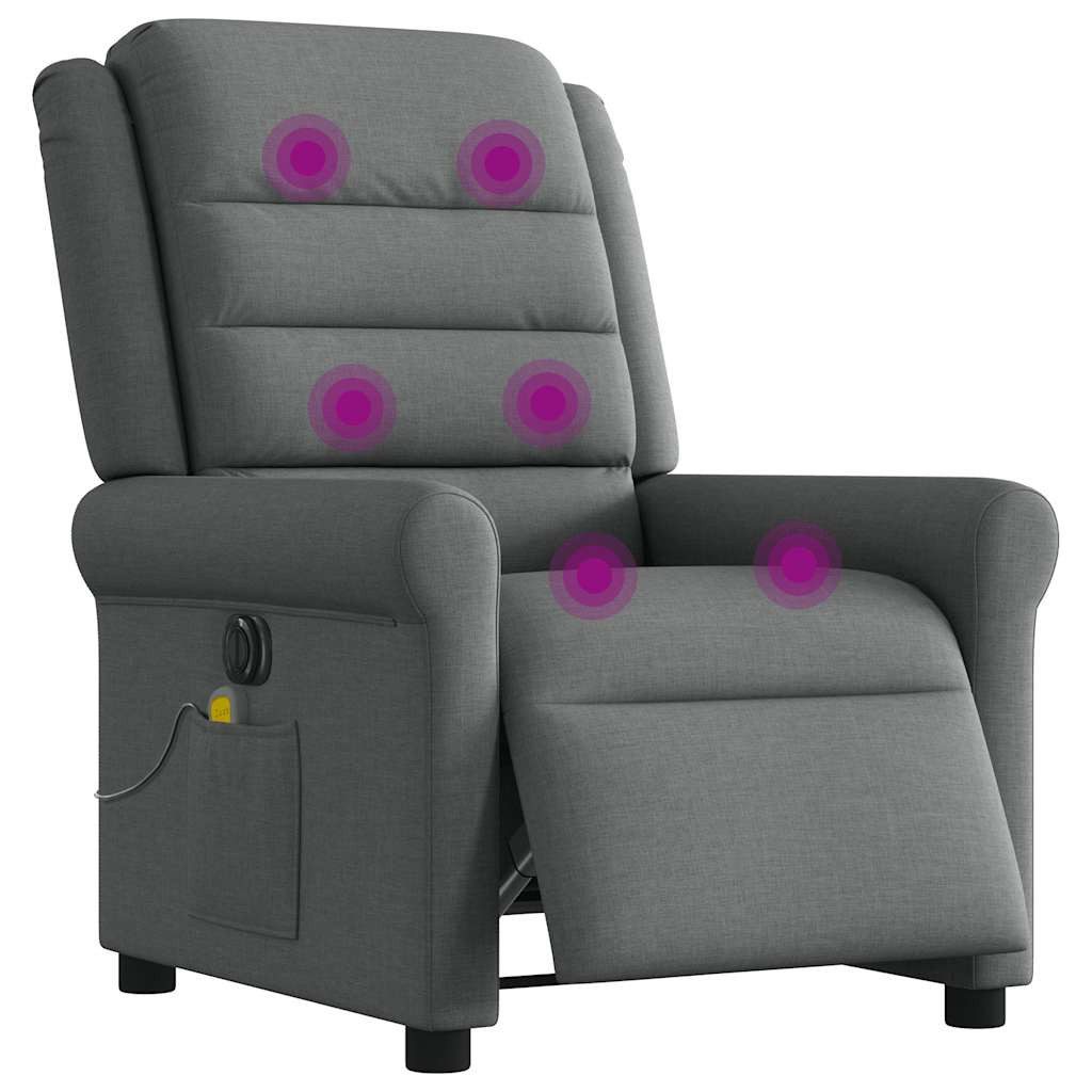 vidaXL Sessel Massagesessel Elektrisch Dunkelgrau Stoff günstig online kaufen