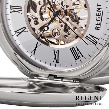 Regent Taschenuhr Regent Taschenuhr für Damen Herren P-36, (Analoguhr, Analoguhr), Herren Taschenuhr rund, extra groß (ca. 51mm), Metall verchromt