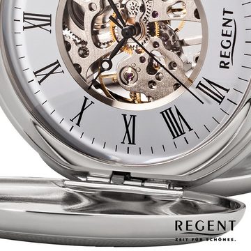 Regent Taschenuhr Regent Taschenuhr für Damen Herren P-36, (Analoguhr), Herren Taschenuhr rund, extra groß (ca. 50mm), Metall verchromt