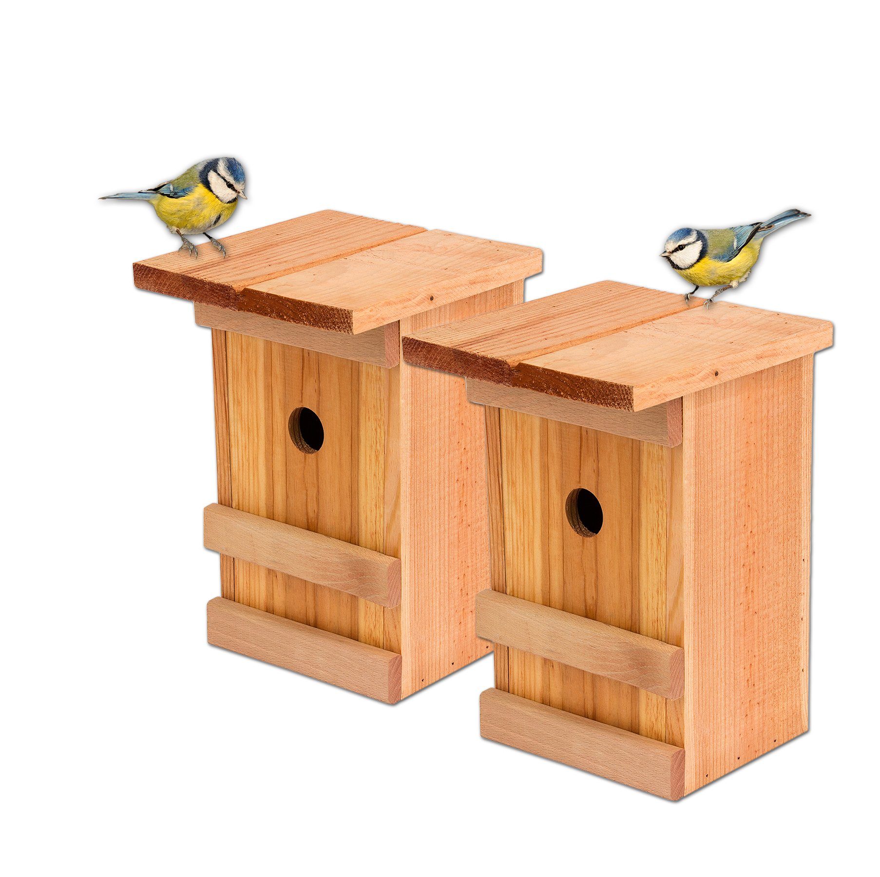 BigDean Vogelhaus 2x Meisennistkasten Massivholz 25,5x16x17cm günstig online kaufen