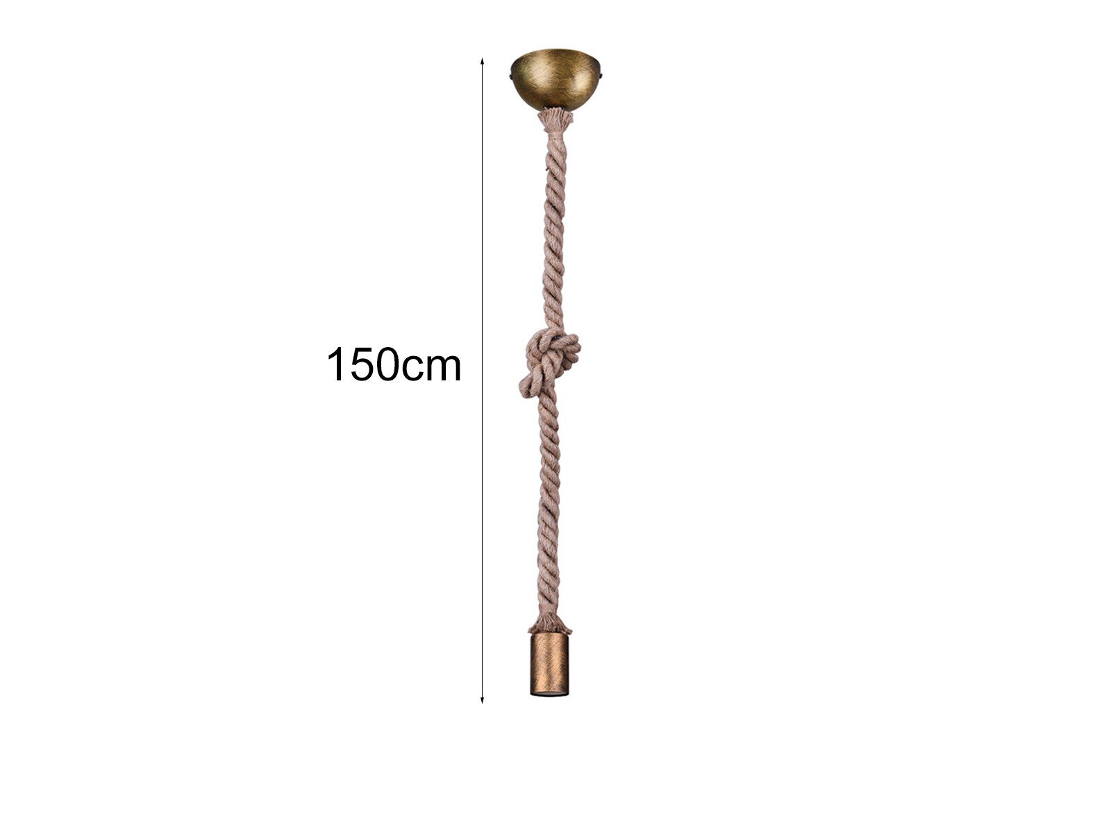 TRIO Leuchten LED Pendelleuchte, Dimmfunktion, LED wechselbar, warmweiß, Lampenaufhängung Seil-lampe hängend über Esstisch & Couchtisch, 150cm