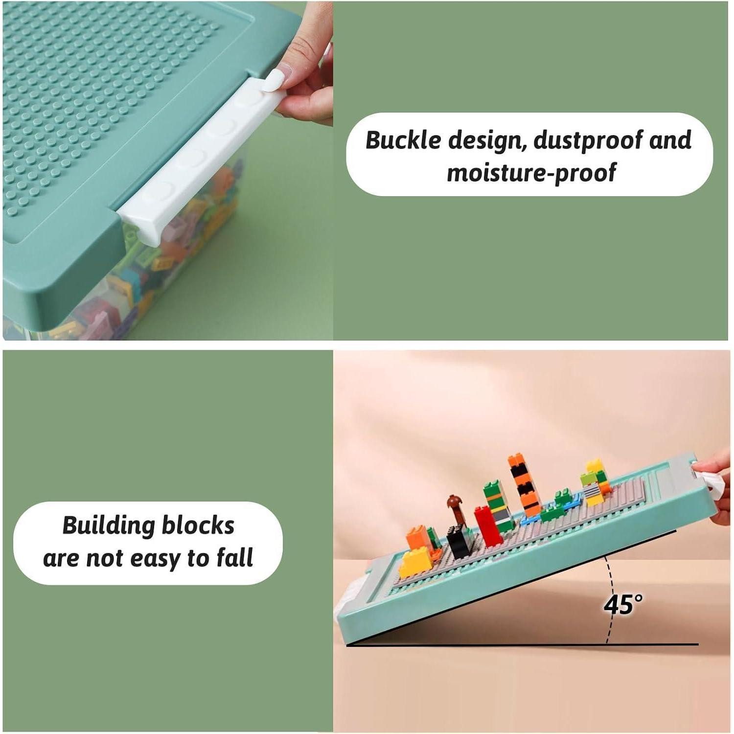 Luxury Collection Toy Chest Storage Box Toy Lid Removable Tray PP Blue