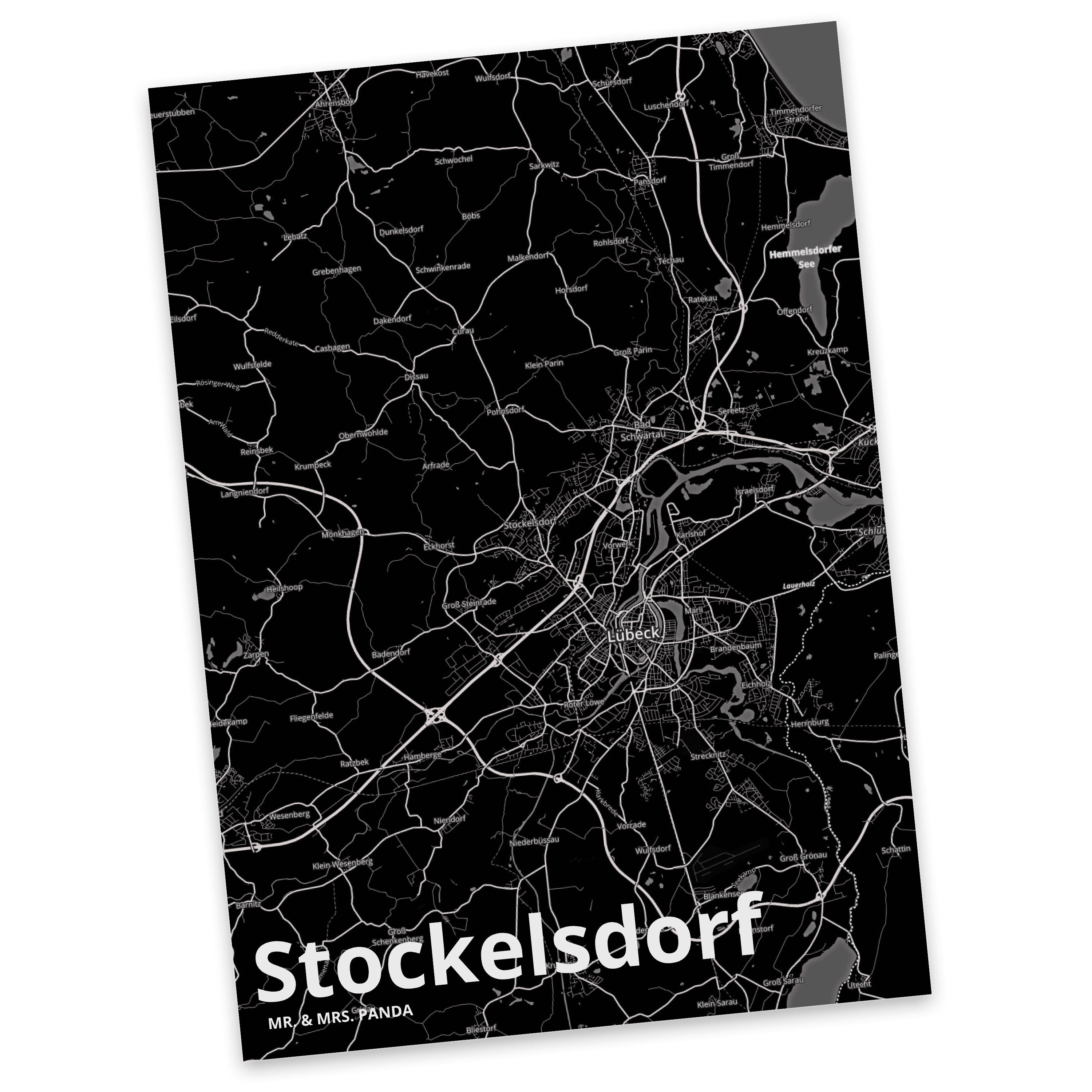 Mr. & Mrs. Panda Postkarte Stockelsdorf - Geschenk, Grußkarte, Einladung, Stadt Dorf Karte Landk | Grußkarten