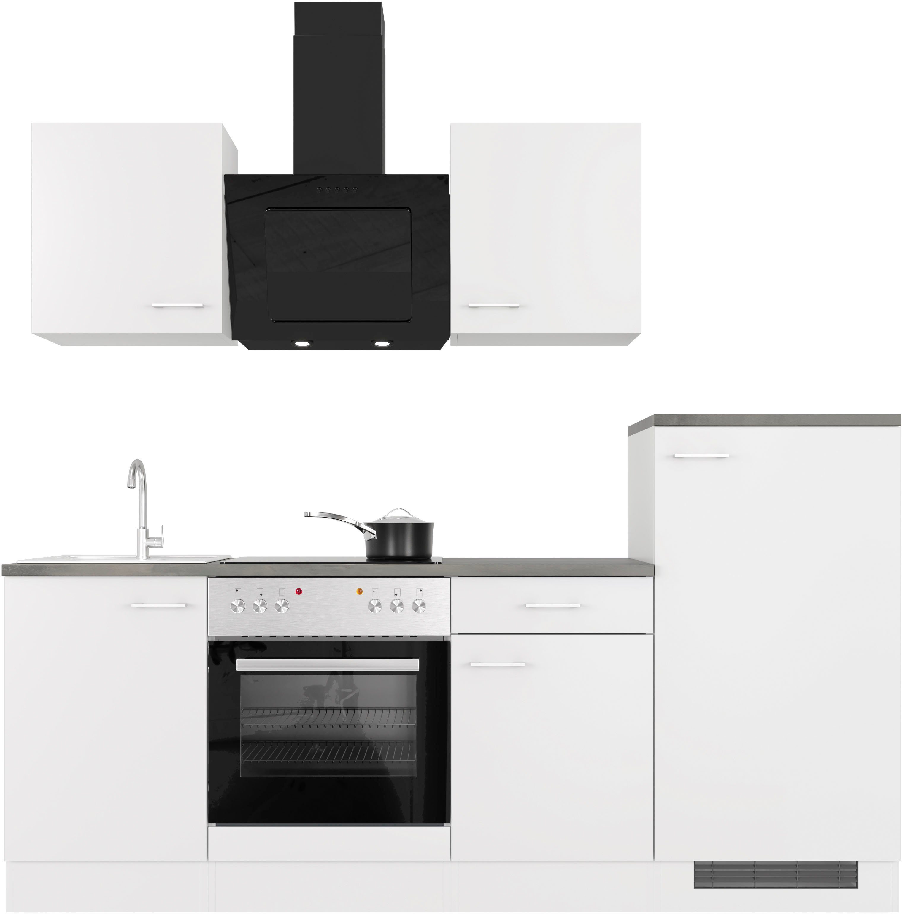 Flex-Well Küche auf Breite Wunsch Lieferzeit, Farbvarianten cm, vielen E-Geräten, in Schnelle 220 Lucca, mit Aufbauservice erhältlich, mit