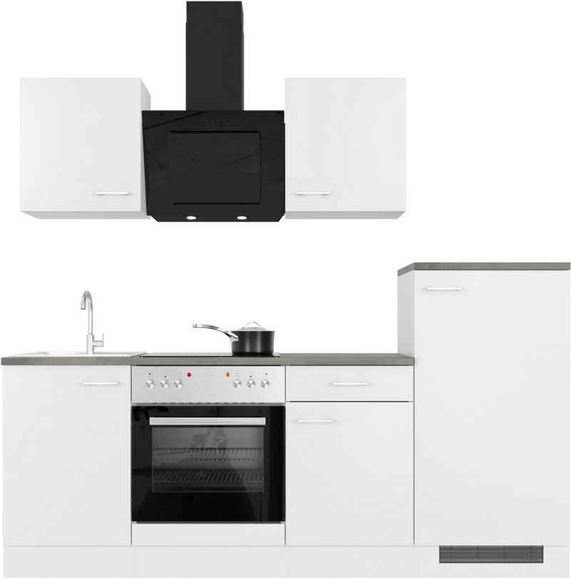 Flex-Well Küche Lucca, mit E-Geräten, Breite 220 cm, in vielen Farbvarianten erhältlich