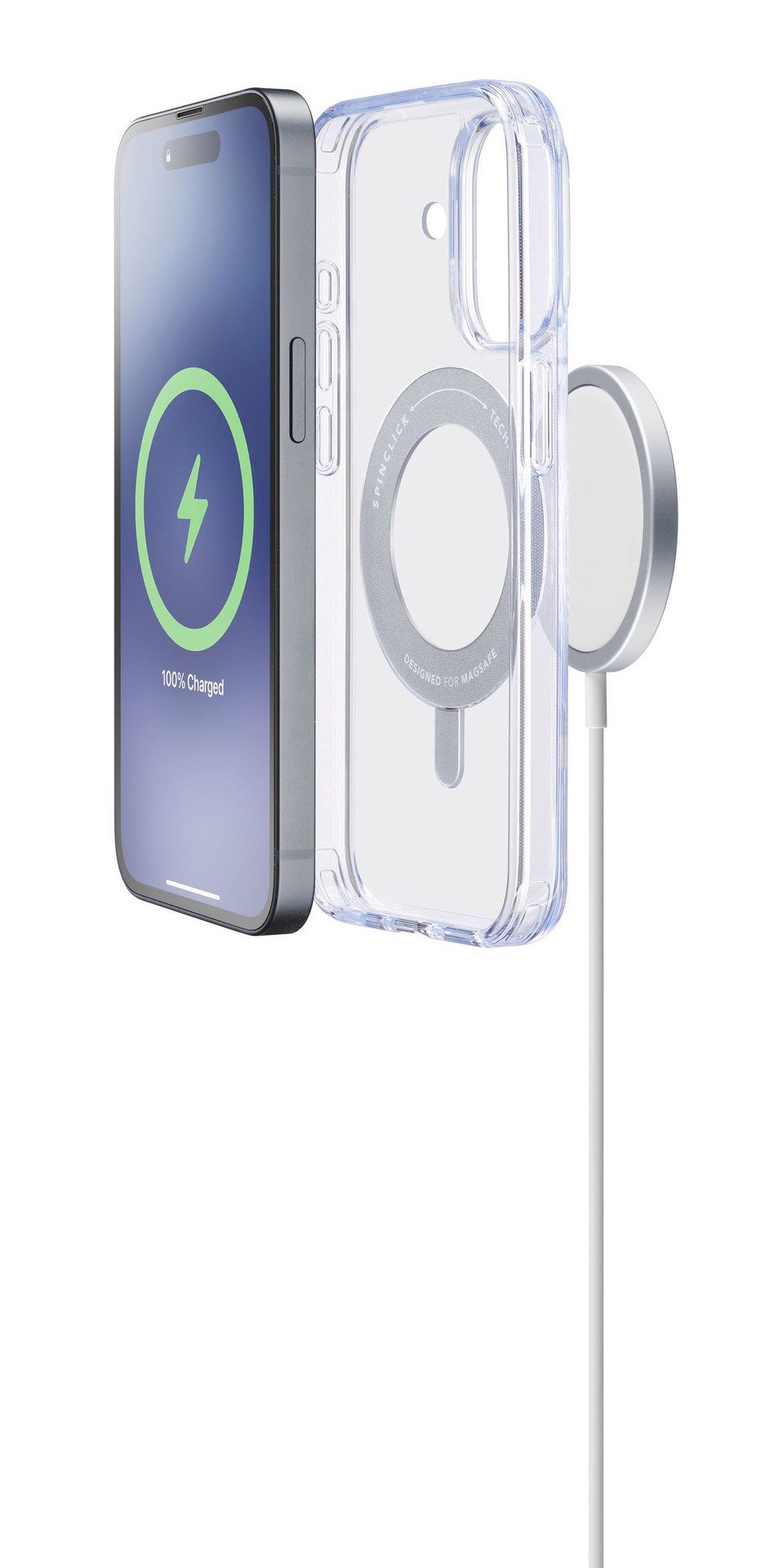 Cellularline Handyhülle SPIN MAG MagSafe Case für Apple iPhone 16, Backcover, Schutzhülle, Handyschutzhülle, Case, Schutzcase, stoßfest