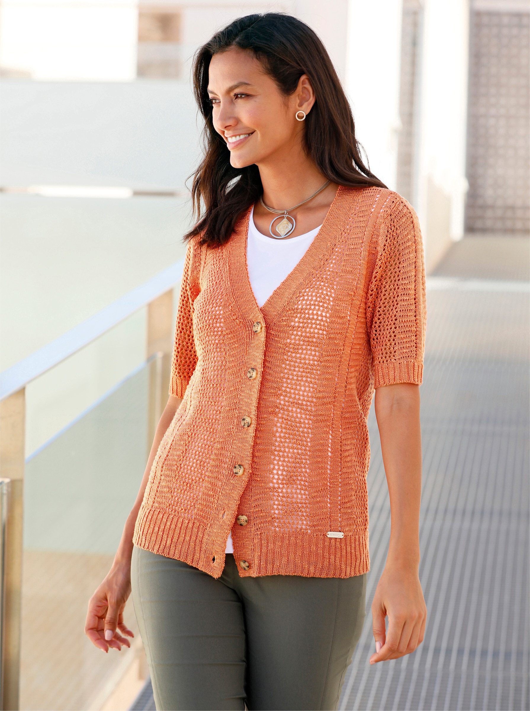 Witt Strickjacke Ajourstrickjacke .