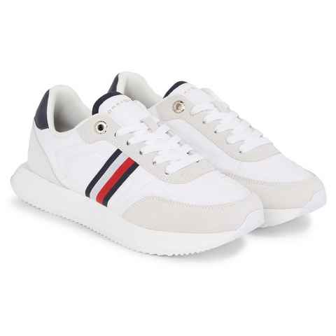 Tommy Hilfiger ESSENTIAL RUNNER GLOBAL STRIPES Plateausneaker mit Streifen in Tommy Farben, Freizeitschuh, Halbschuh, Schnürschuh