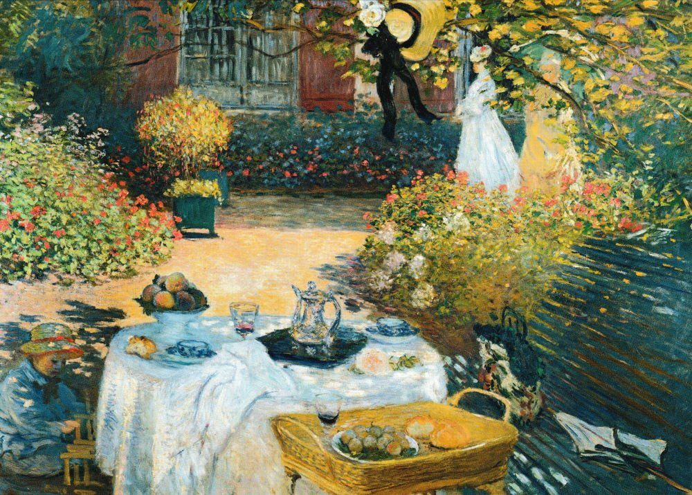 Postkarte Kunstkarte Claude Monet "Das Mittagessen"