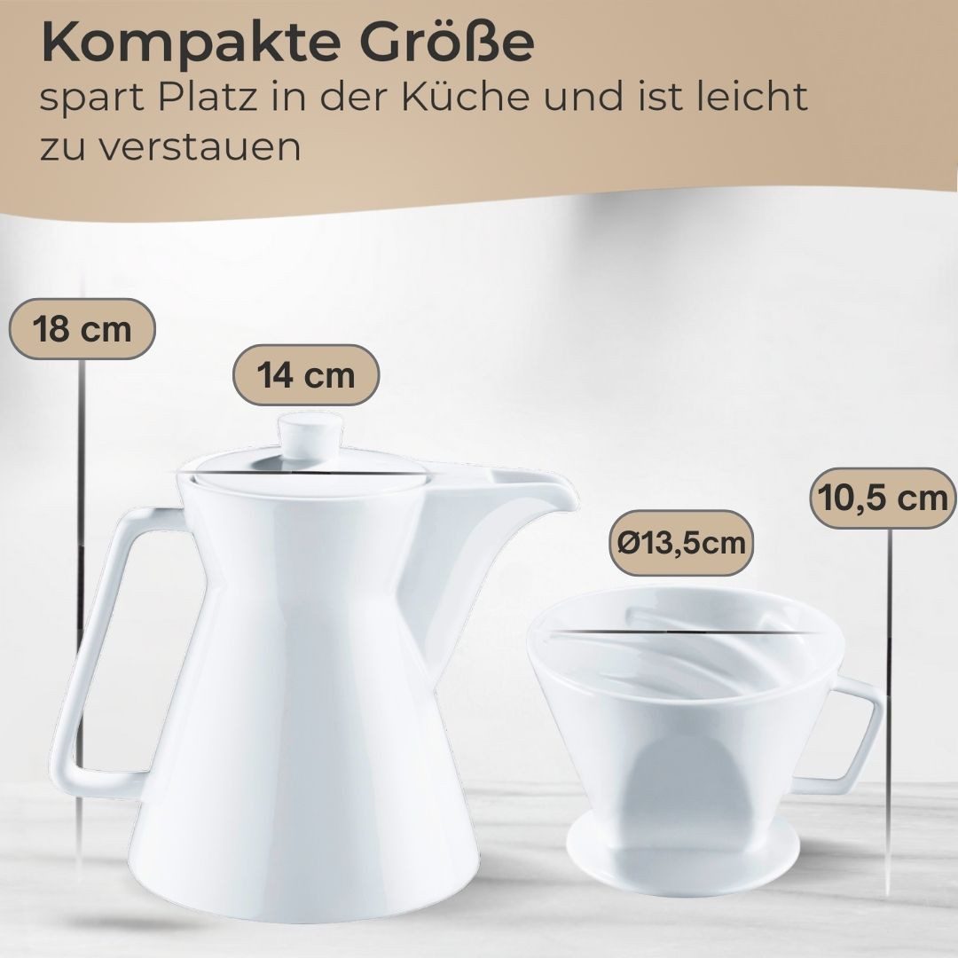 Cilio Kaffeekanne & Filter Größe 4 im Set Vienna, 1 l