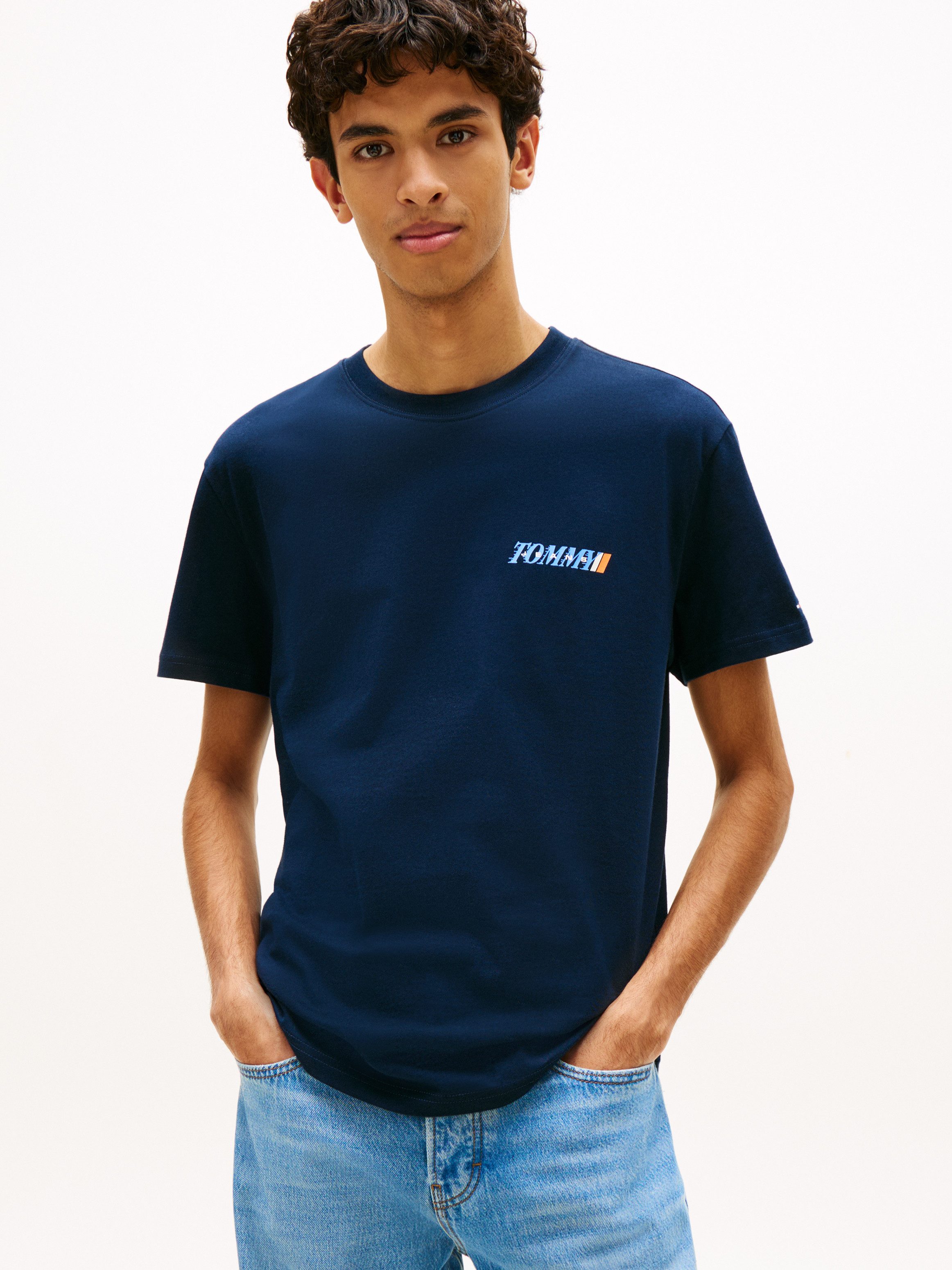 Tommy Jeans T-Shirt REGULAR VINTAGE LA BACK in regulärer Passform mit Markenprint