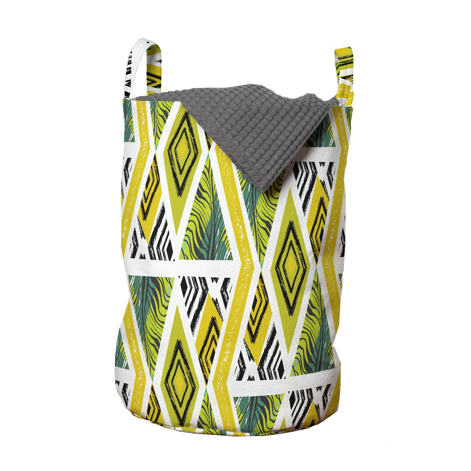 Abakuhaus Wäschesäckchen Wäschekorb mit Griffen Kordelzugverschluss für Waschsalons, Tropisch Exotische Muster Zebra-Streifen