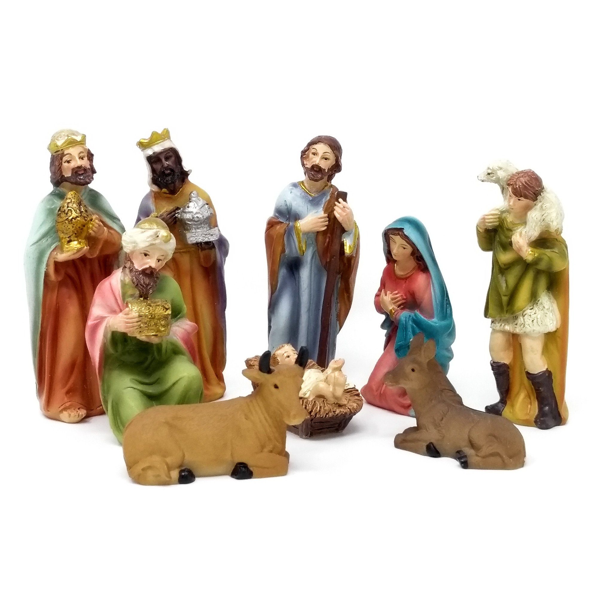 Krippenfigur Krippenfiguren 9-teiliges Figuren-Set für Weihnachts Krippe klassisch