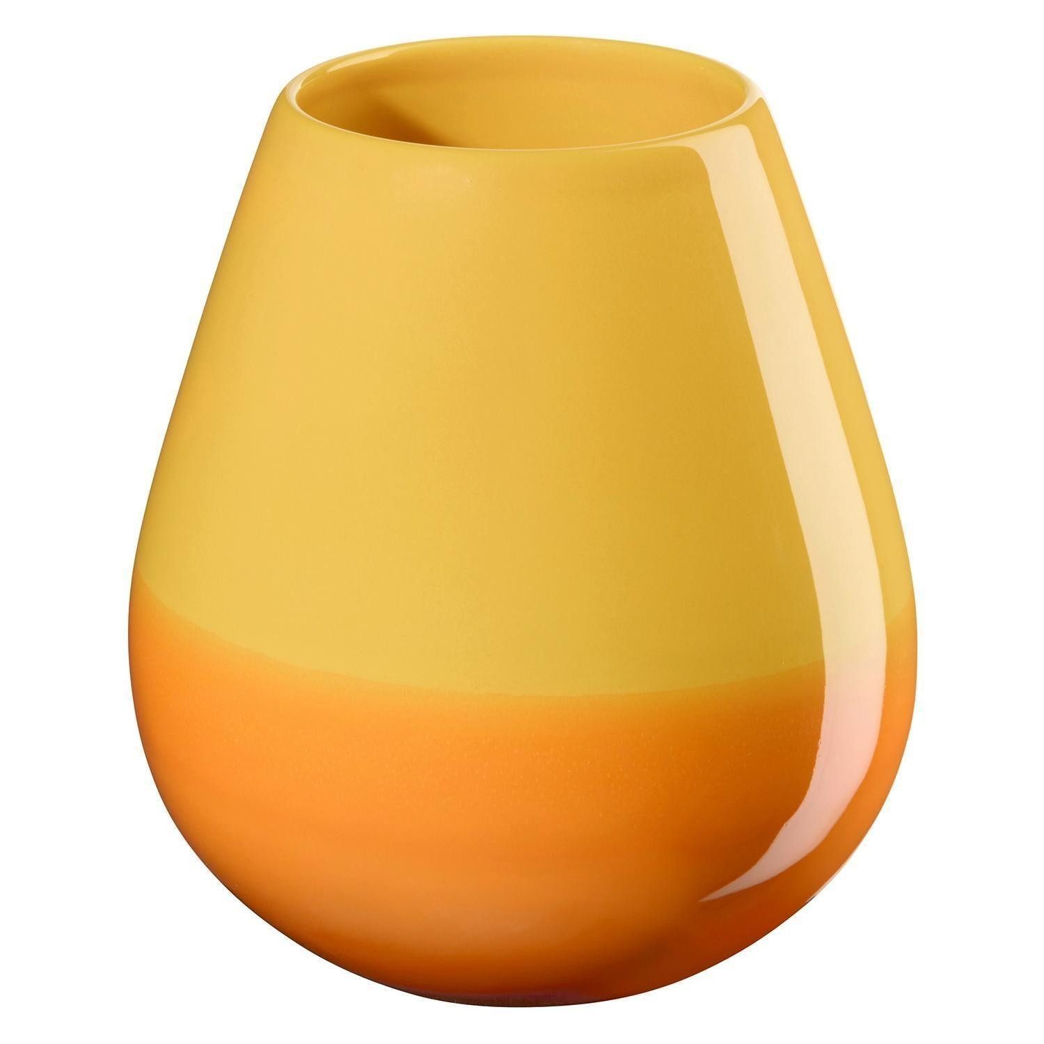 ASA SELECTION Tischvase EASE JOY, H 18 cm, Orange, Gelb, Steinzeug, (1 St), wasserdicht