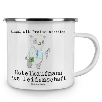 Mr. & Mrs. Panda Becher Hotelkaufmann Leidenschaft - Weiß - Geschenk, Kaffee Blechtasse, Hote, Emaille, Ästhetisch & langlebig