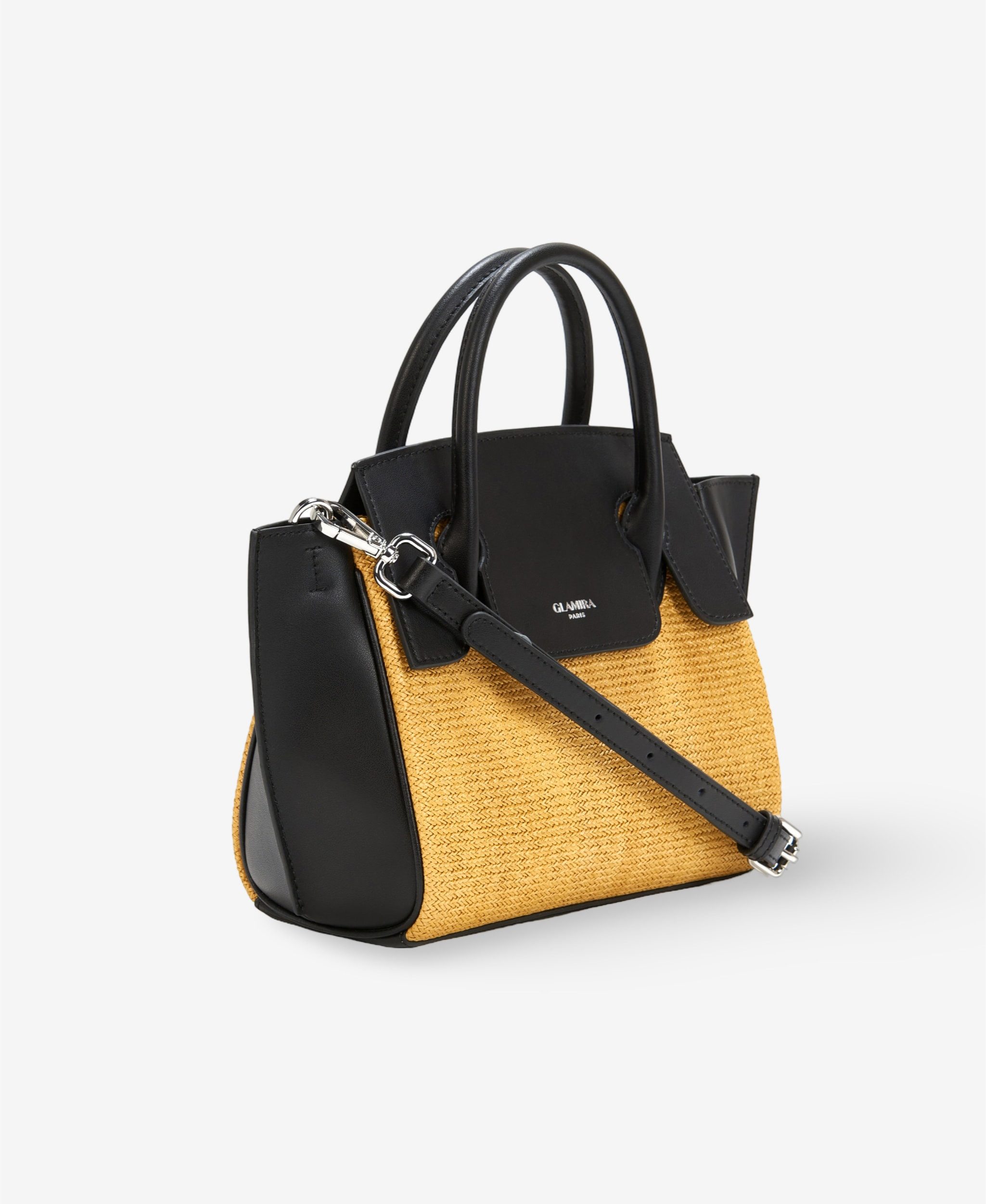 GLAMIRA Handtasche Cleopatra's Charm Schwarze Henkeltasche (1-tlg), echt Leder