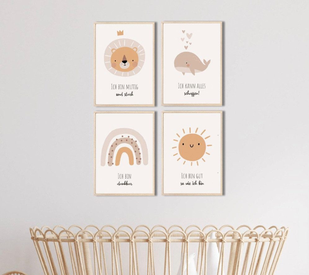 MeinBaby123® Плакат Affirmationsbilder, Изображения Kinderzimmer Deko Плакат, Affirmation, Motivation, Selbstbewusstsein