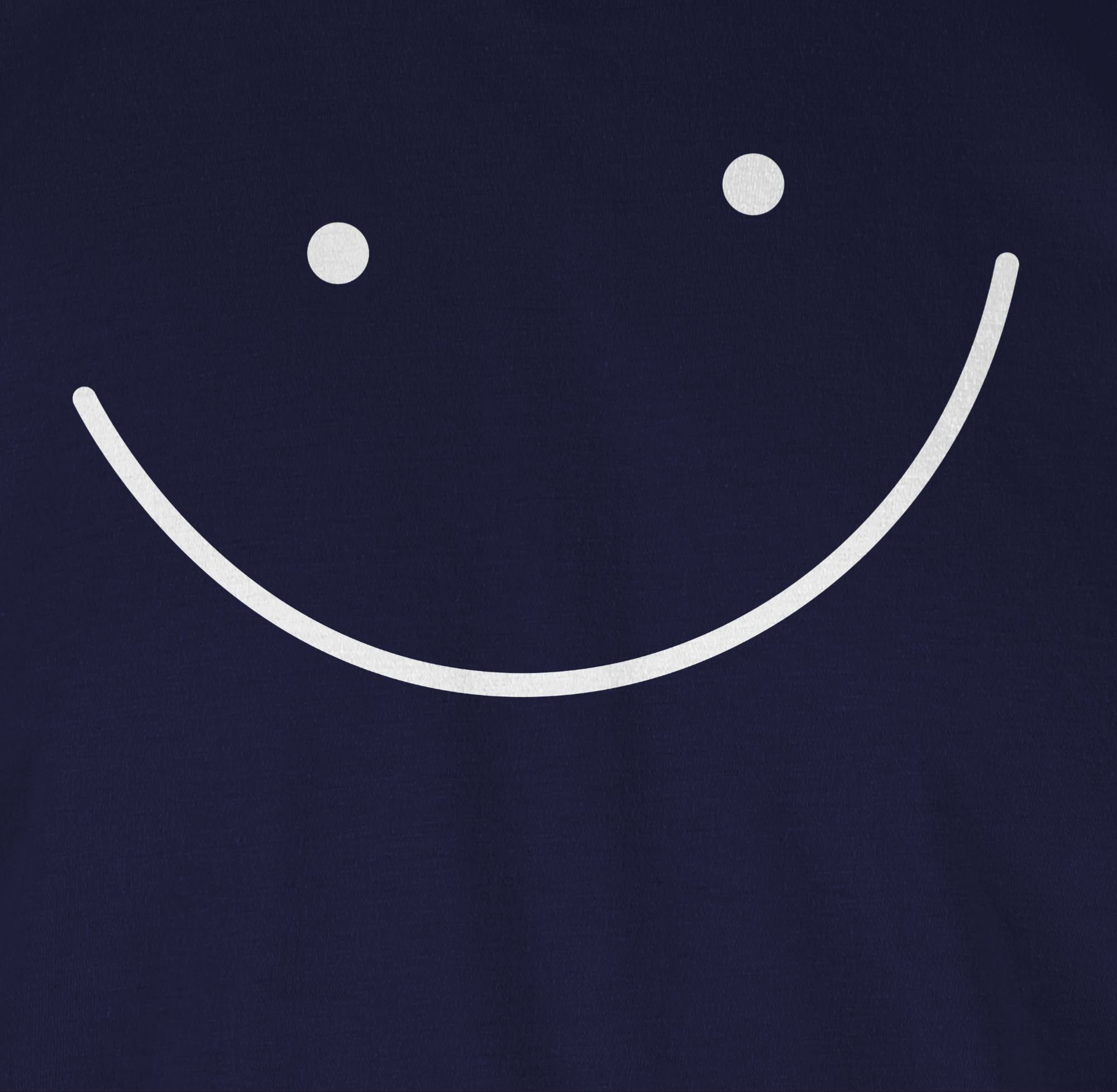 Sprüche Blau Rundhalsshirt Navy Gesicht Shirtracer Smile 1 Statement