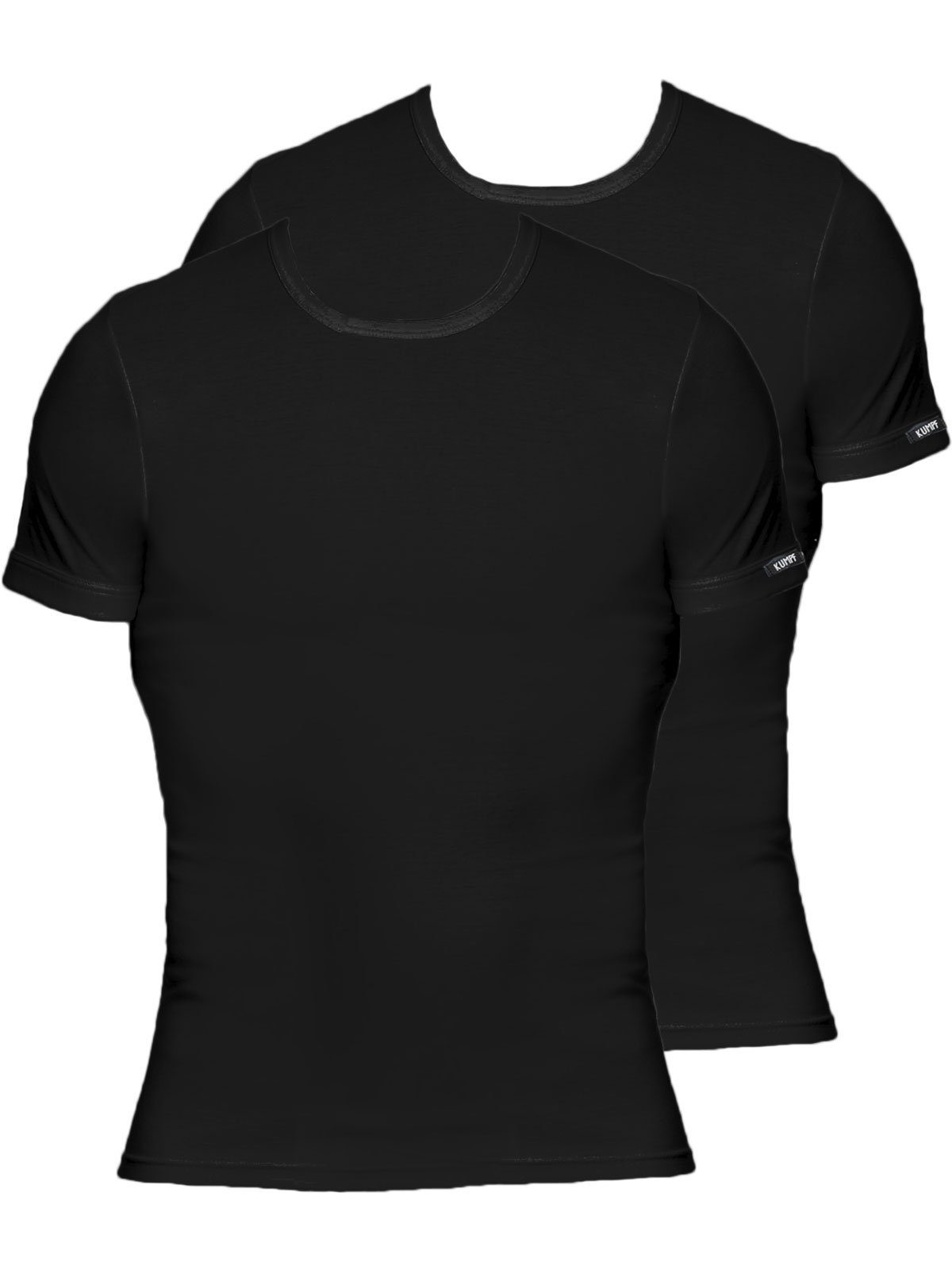 KUMPF Unterziehshirt 2er Sparpack Herren T-Shirt Bio Cotton (Spar-Set, 2-St) hohe Markenqualität schwarz