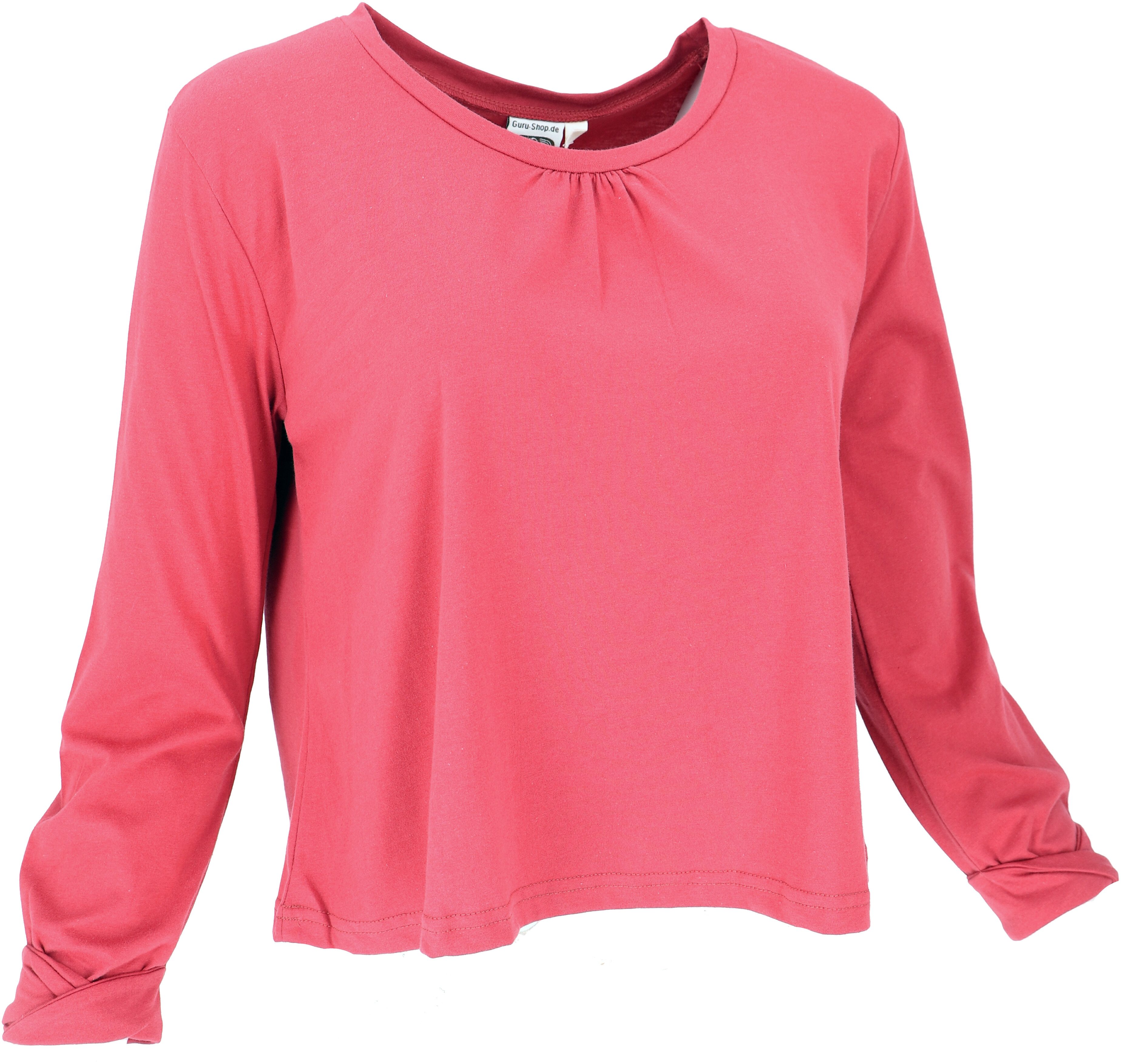 Guru-Shop Longsleeve Einfarbiges Basic Shirt, lockeres günstig online kaufen