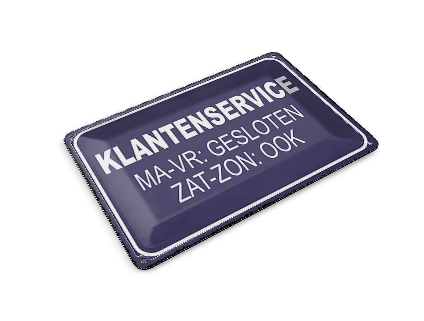 Femer GmbH Postkarte Hinweis 14x10 cm holländisch Klantenservice MA-VR Gesloten, unfrankiert