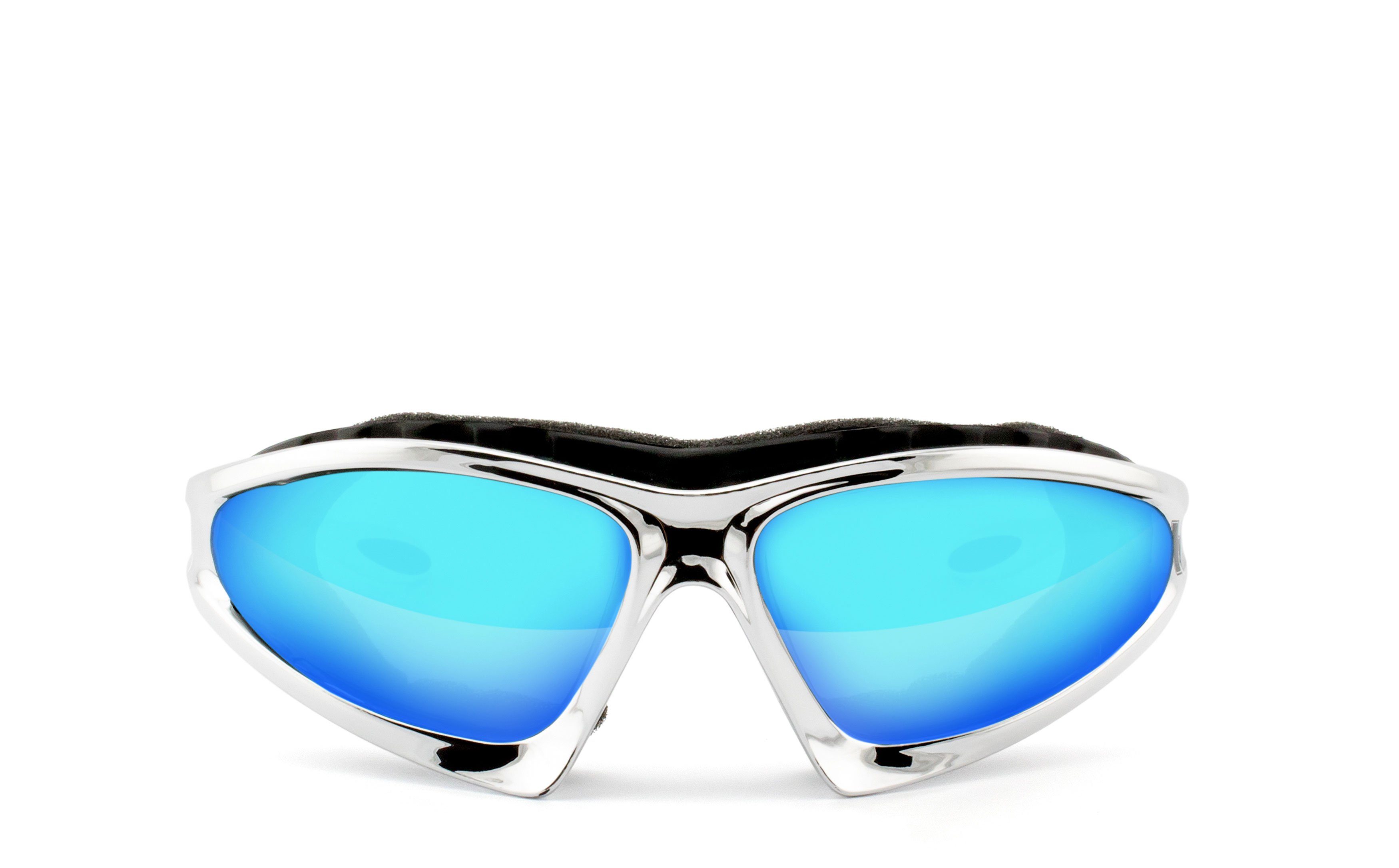 FALCON-X, Motorradbrille - Kunststoff-Sicherheitsglas HSE durch SportEyes Blue Steinschlagbeständig