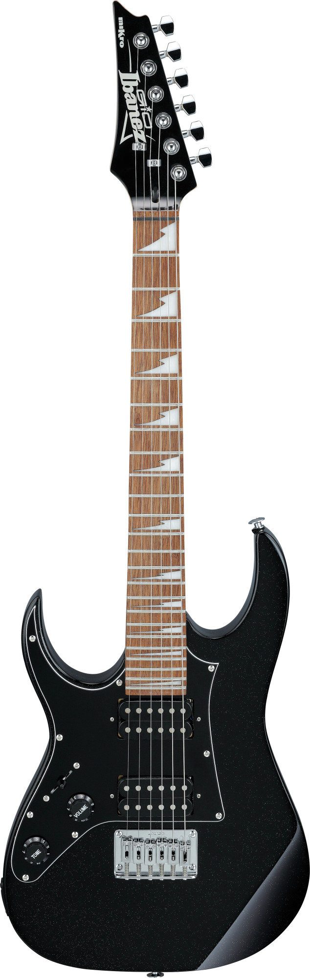Ibanez E-Gitarre GRGM21L-BKN Gio RG miKro 3/4 Black Night, RG miKro, Shortscale-Modell mit verkürzter Mensur