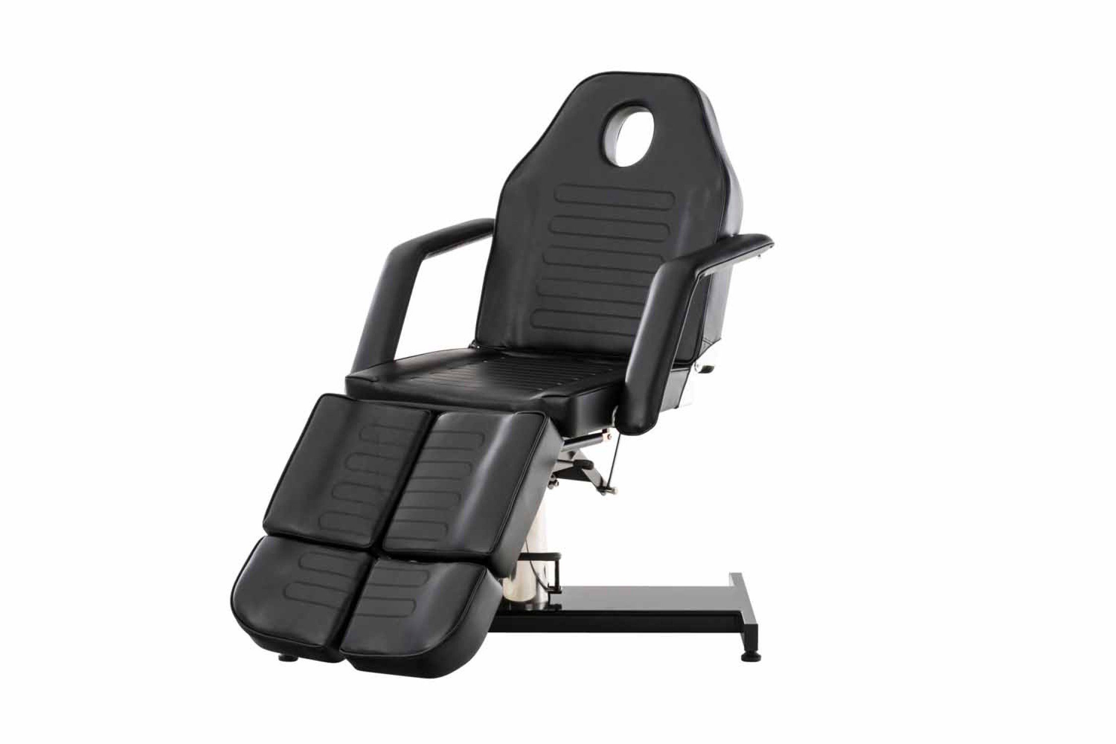 TPFLiving Massageliege Sphero - Hydraulische Kosmetikliege (Massagebett 360° drehbar. Sitzhöhe 60 - 75 cm, Massagesessel bis zu 400 kg belastbar), mit Feinzellenschaumstoff gepolstert - Material: Kunstleder schwarz